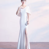 Burgundy Dress Formal Dress Women's Dignified Elegant Banquet Black Evening Dress