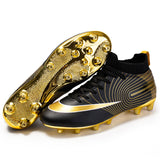 Football Shoe Soccer Shoes Men's High-Top Gold Spike Sneakers