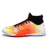 Football Shoes Soccer Shoes Men's Flying Woven High-Top Rubber Broken Nail Training Sole Sneakers