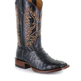 Justin Yellowstone Boots Western Cowboy Exotic Embroidered Leather Boots Mid Heel Square Toe Men'S Boots