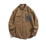 Men Jackets Tooling Pocket Long Sleeve Shirt