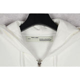 Off White Hoodie With Arrow Print Men'S Zipper Casual Comfortable Cotton Long Sleeve Owt