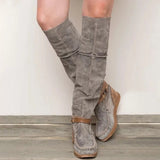 Yellowstone Cowboy Boots Wear-Resistant Platform High Boots Female Flat Casual Tassel Boots