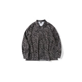Man Fall Outfits Zebra Print Long-Sleeved Shirt Men's Street Retro Loose Casual Shirt