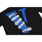 Vlone T Shirt Men'S Big V Python Printed Casual Short-Sleeved T-Shirt