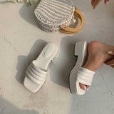Platform Heels for Women Fashion One-Strap Summer Open Toed Sandals
