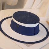 Summer Hats Color Matching Chanel-Style Straw Hat Female Summer Beach Hat