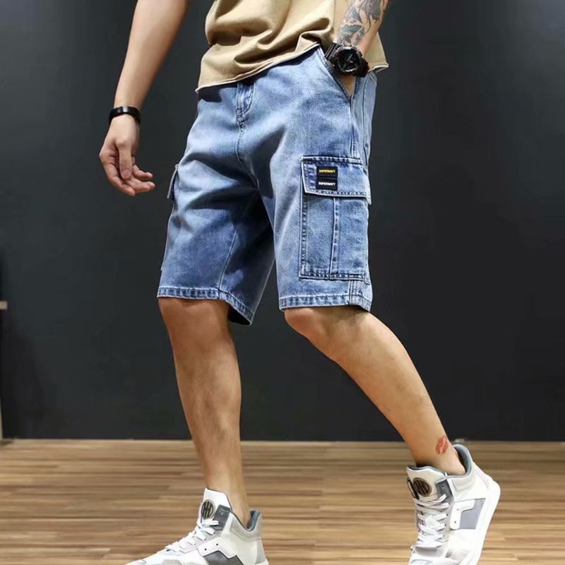 Men Denim Shorts Summer Denim Shorts Men's Loose
