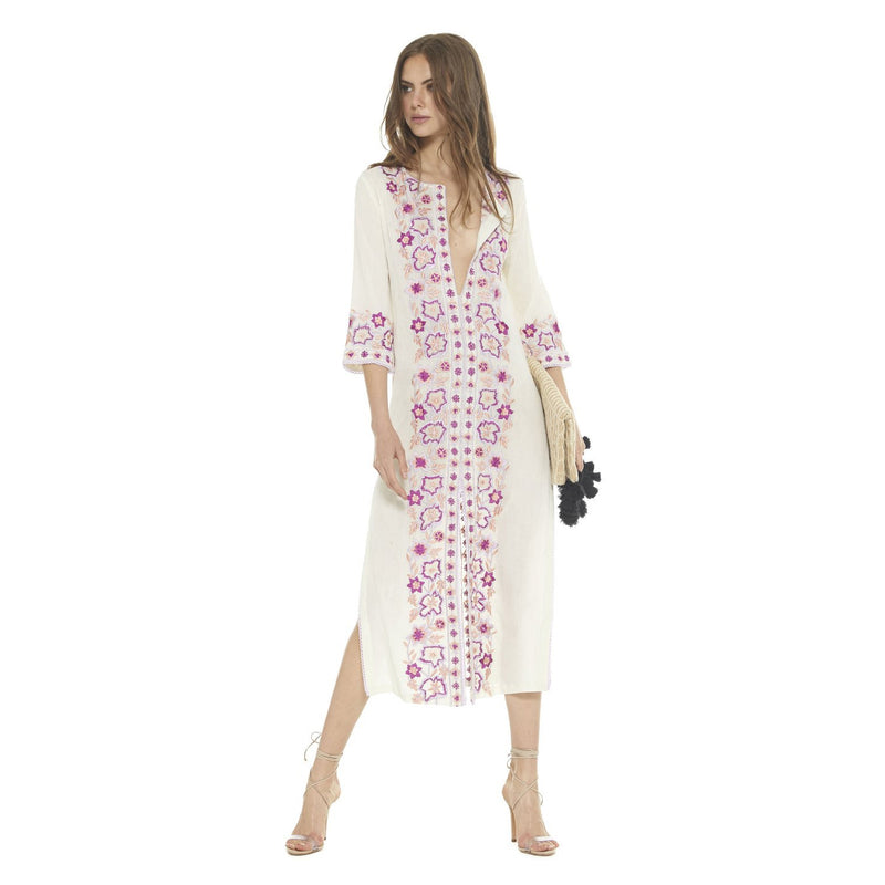 Beth Dutton Bohemian Dress Winter Autumn Midi Dresses Embroidered Midi Dress