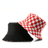 Vintage Check Bucket Hat Sports Sun Protection Sunshade