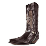 Beth Dutton Shoes Embroidered Color Block Boots Men's Boots