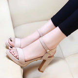Platform Heels for Women Black Strip Summer Shoes Sexy