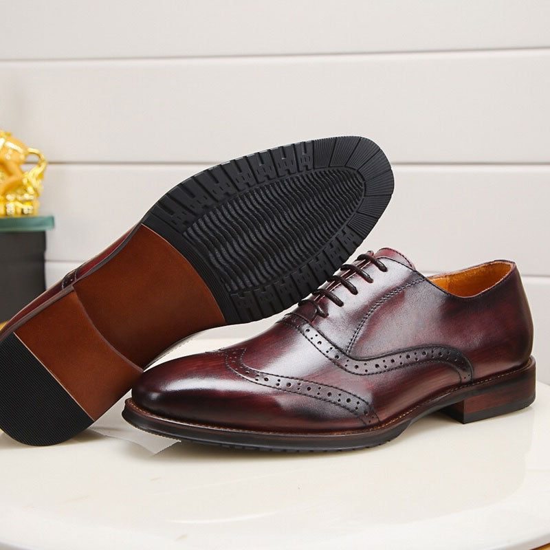 Men's Dress Shoes Classic Leather Oxfords Casual Cushioned Loafer Formal Leather Shoes Men Business Trends Men's Shoes Comfortable Shallow Shoes