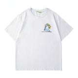 The Simpsons T Shirts Printed Letters Loose Round Neck