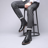 Western Shoes plus Size Men's Cotton Shoes Fashion Velvet Padded Warm Martin Boots