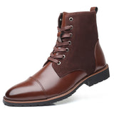 Western Shoes plus Size Men's Cotton Shoes Fashion Velvet Padded Warm Martin Boots