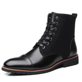 Western Shoes plus Size Men's Cotton Shoes Fashion Velvet Padded Warm Martin Boots