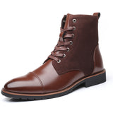 Western Shoes plus Size Men's Cotton Shoes Fashion Velvet Padded Warm Martin Boots