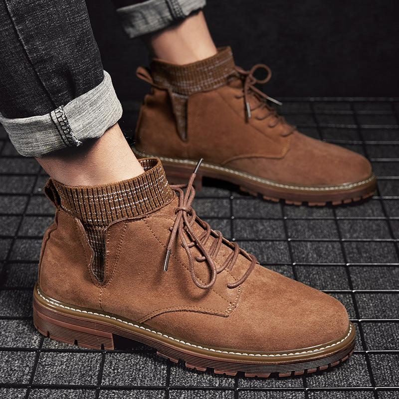 Men's Boots Work Boot Men Casual Hiking Boots Men Leisure Warm Trendy plus Velvet Men's Shoes