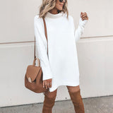 Women Pullover Knit Sweater Spring Half Turtleneck Long Pullover Dress Sweater