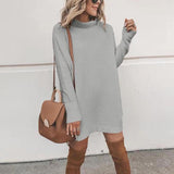Women Pullover Knit Sweater Spring Half Turtleneck Long Pullover Dress Sweater
