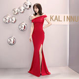 Burgundy Dress Formal Evening Dress Women's Fashionable Elegant Sexy Fishtail Dress