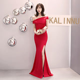 Burgundy Dress Formal Evening Dress Women's Fashionable Elegant Sexy Fishtail Dress