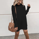 Women Pullover Knit Sweater Spring Half Turtleneck Long Pullover Dress Sweater