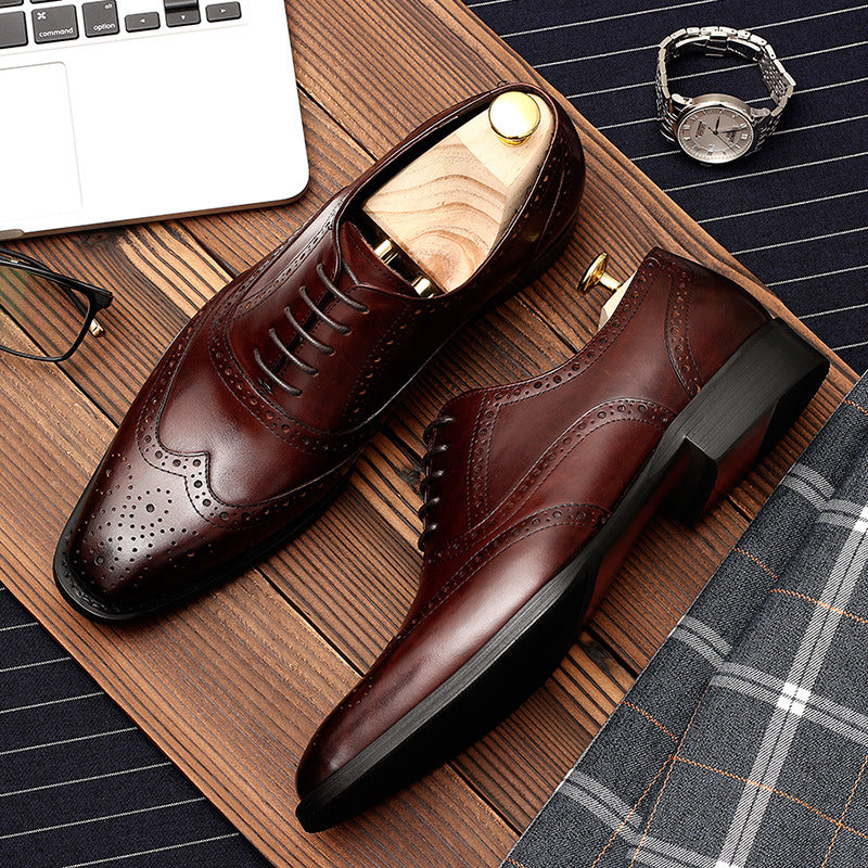 Men's Dress Shoes Classic Leather Oxfords Casual Cushioned Loafer Men Leather Shoes Business Casual Leather Shoes