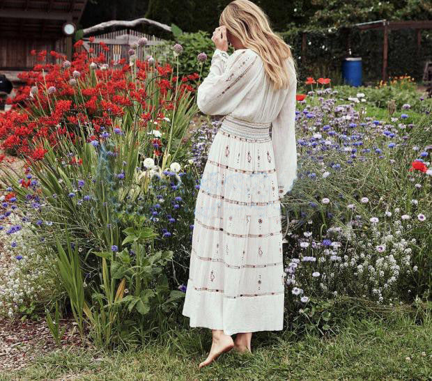 Beth Dutton Bohemian Dress Winter Autumn Midi Dresses Swing Dress