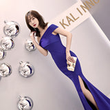 Burgundy Dress Formal Evening Dress Women's Fashionable Elegant Sexy Fishtail Dress