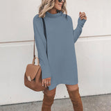 Women Pullover Knit Sweater Spring Half Turtleneck Long Pullover Dress Sweater