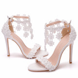 Nude Heels for Wedding Sandals Buckle Strap Shoes High Heel Sandals