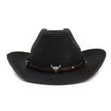 Black Cowboy Hat Top Hat Outdoor Seaside Beach Hat Sun Protection Sun Hat