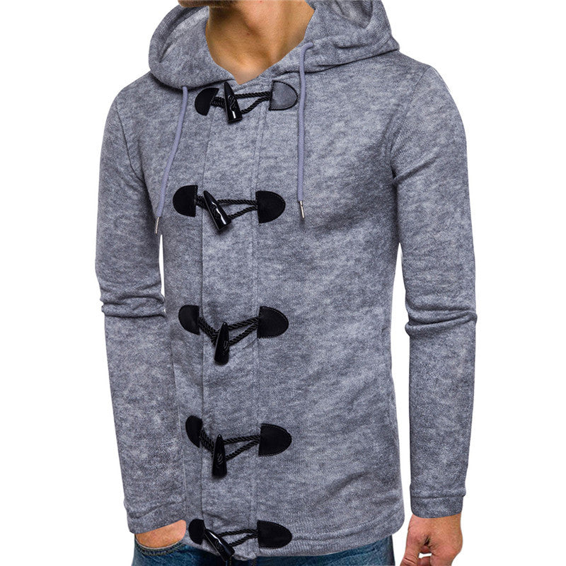 Baja Hoodie Horn Button Thickened Sweater Sweater