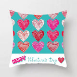 Valentine's Day Pillow Covers 4 Piece Random Styles Together, Peach Skin Fabric Sofa Cushion Cover Love Cushion