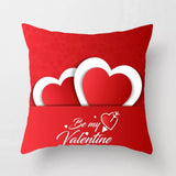 Valentine's Day Pillow Covers 4 Piece Random Styles Together, Peach Skin Fabric Sofa Cushion Cover Love Cushion