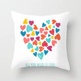 Valentine's Day Pillow Covers 4 Piece Random Styles Together, Peach Skin Fabric Sofa Cushion Cover Love Cushion