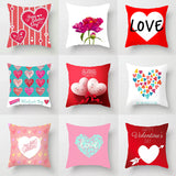 Valentine's Day Pillow Covers 4 Piece Random Styles Together, Peach Skin Fabric Sofa Cushion Cover Love Cushion