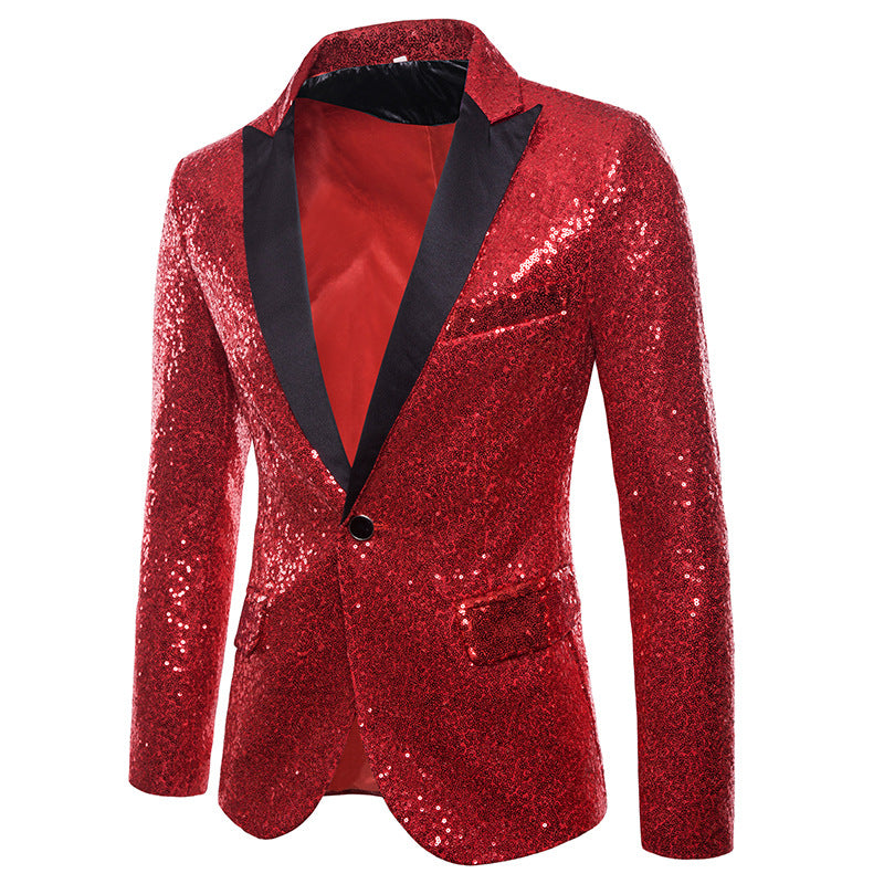 Men Prom Outfits Dress Gold Sequins