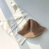 Straw Hat Spring and Summer Bucket Hat Breathable Knitted Sun-Shade Fisherman Hat Women