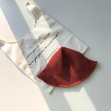 Straw Hat Spring and Summer Bucket Hat Breathable Knitted Sun-Shade Fisherman Hat Women