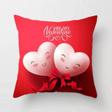 Valentine's Day Pillow Covers 4 Piece Random Styles Together, Peach Skin Fabric Sofa Cushion Cover Love Cushion