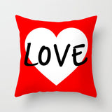 Valentine's Day Pillow Covers 4 Piece Random Styles Together, Peach Skin Fabric Sofa Cushion Cover Love Cushion