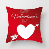 Valentine's Day Pillow Covers 4 Piece Random Styles Together, Peach Skin Fabric Sofa Cushion Cover Love Cushion
