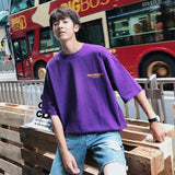 Y2g Shirts for Boys Men's Casual Short-Sleeved Summer Letter Print Short-Sleeve T-shirt