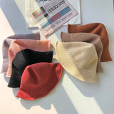 Straw Hat Spring and Summer Bucket Hat Breathable Knitted Sun-Shade Fisherman Hat Women