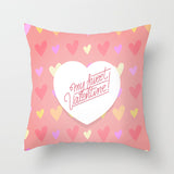 Valentine's Day Pillow Covers 4 Piece Random Styles Together, Peach Skin Fabric Sofa Cushion Cover Love Cushion