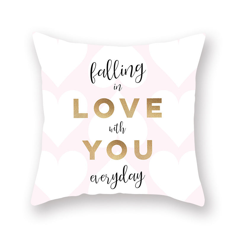 Valentine's Day Pillow Covers 4 Piece Random Styles Together, Peach Peel Printing Car Sofa Pillow Back Cushion/Seat Cushion