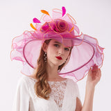 Big Hats Fashion Women's Elegant and Elegant off-the-Face-Hat Spring and Summer